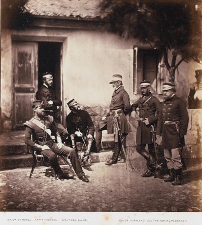 Major-General James Bucknall Bucknall Estcourt and Staff, from an album of 52 photographs associated with the Crimean War, 1855 by Roger Fenton